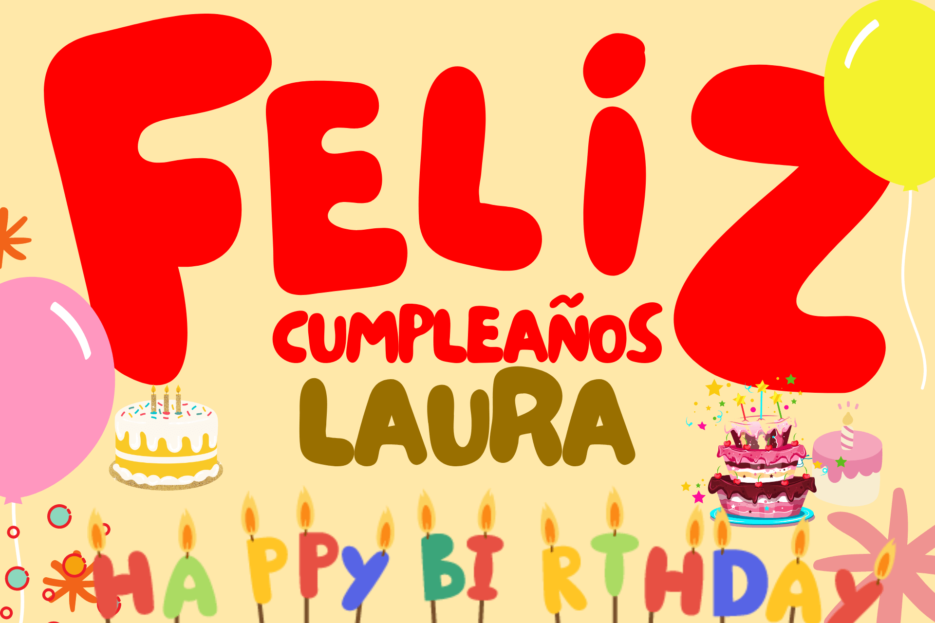 Feliz Cumpleaños Laura - Los mejores deseos para ti