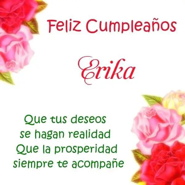 Las mejores felicitaciones de cumpleaños para Erika